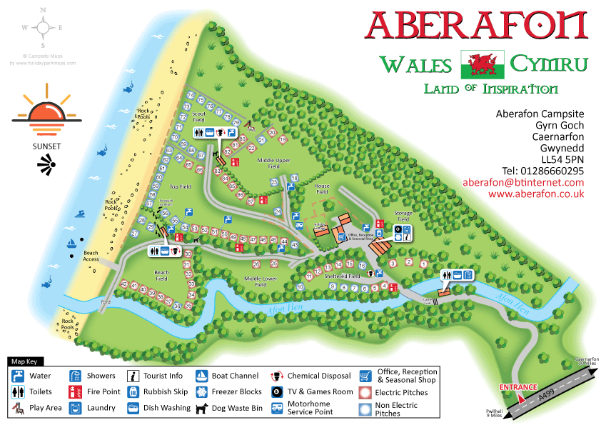 aberafon Welsh holiday park map