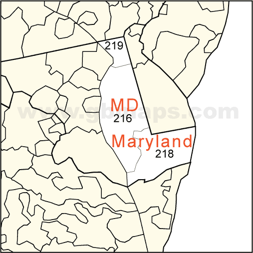 Maryland Zip Code Map.