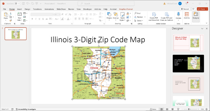 zip code map in powerpoint